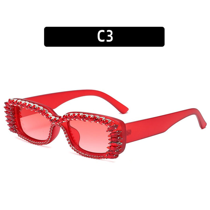 Square frame diamond sunglasses