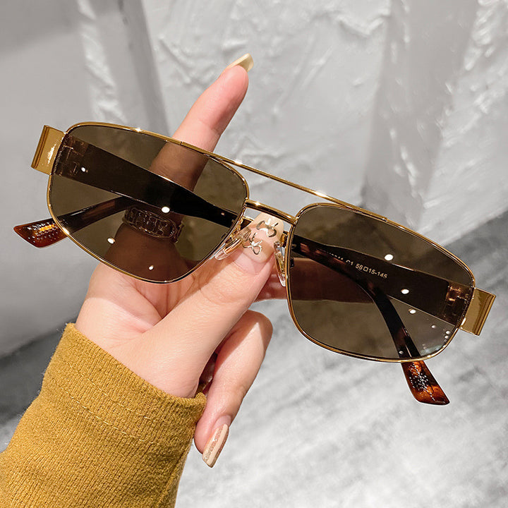 Double beam cat eye sunglasses