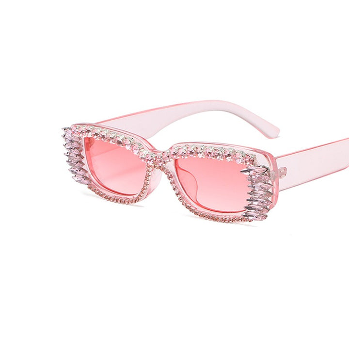 Square frame diamond sunglasses