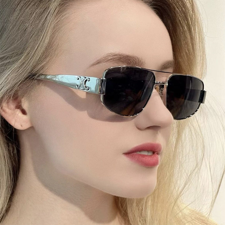 Double beam cat eye sunglasses