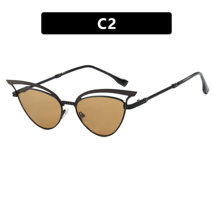 Cat eye hollow sunglasses