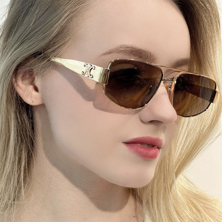 Double beam cat eye sunglasses