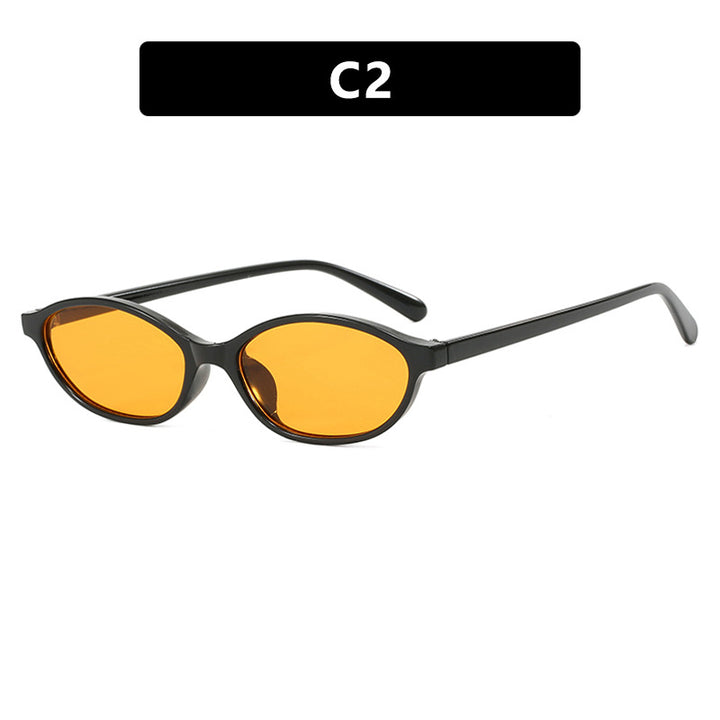 Elliptical small frame sunglasses