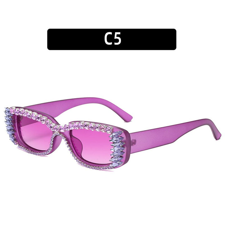 Square frame diamond sunglasses