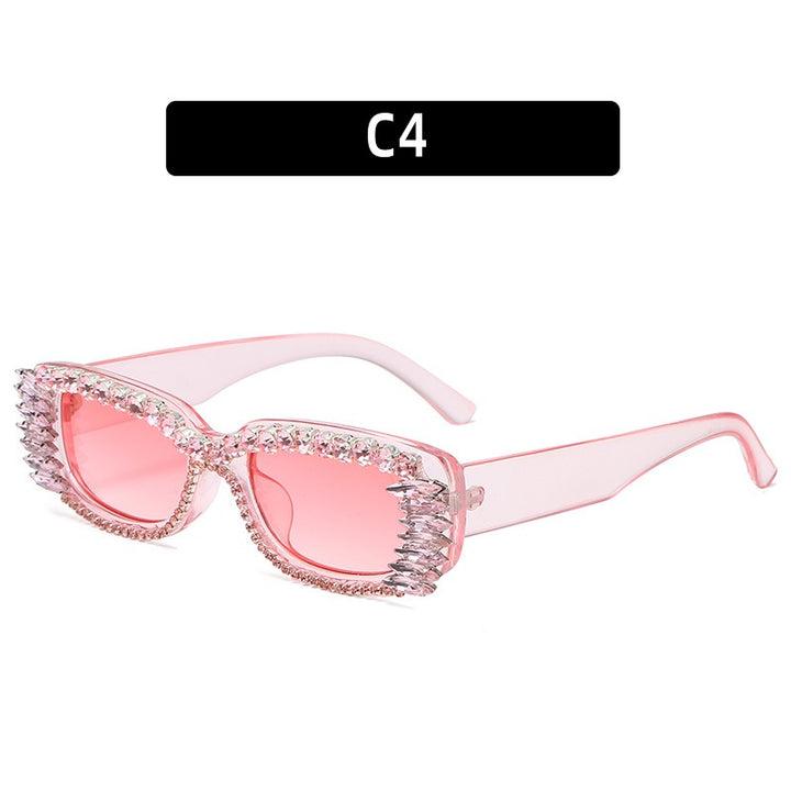 Square frame diamond sunglasses