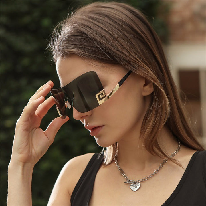 Large frame integrated sunglasses